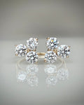 Timanttisormus 2,13 ct:n Luxury Cluster 14k keltakulta