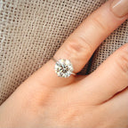 3,09 ct solitaire-timanttisormus – E VS1 Triple Excellent – 18K valkokulta