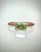 1,19 ct Fancy Vivid Green timanttisormus 14K ruusukulta