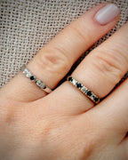 Vintage safiirisormussetti 2 kpl – Hopea