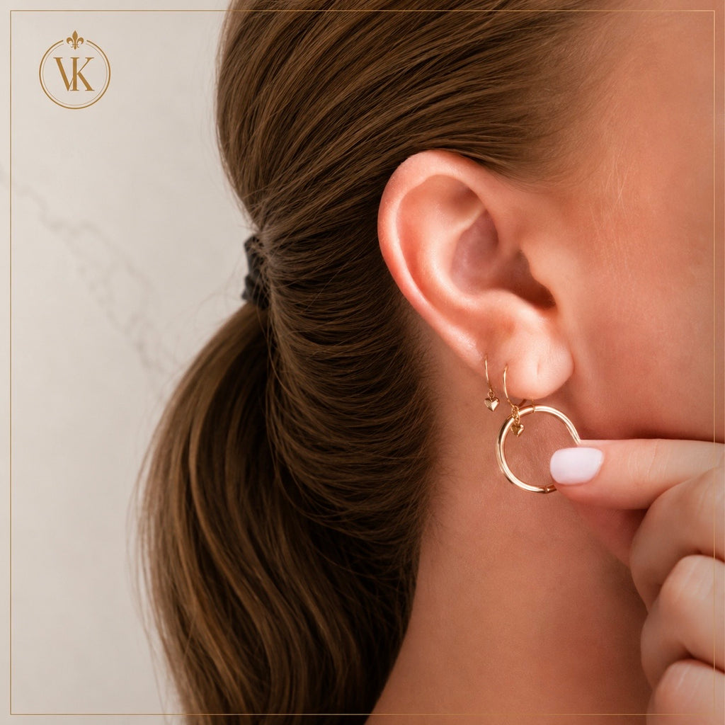 18k kultaiset rengaskorvakorut 20 mm