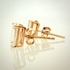 14 kt keltakultaiset smaragdihiotut timanttikorvakorut 2,13 ct – IGI