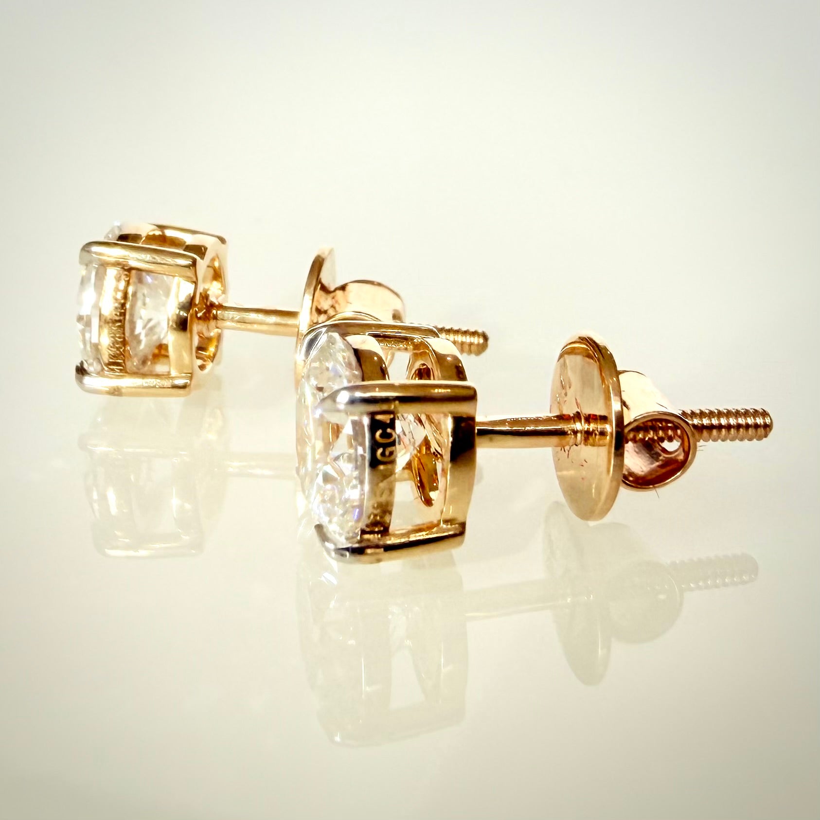 2,00 ct E/VVS2 timanttikorvakorut – 14K keltakulta – IGI