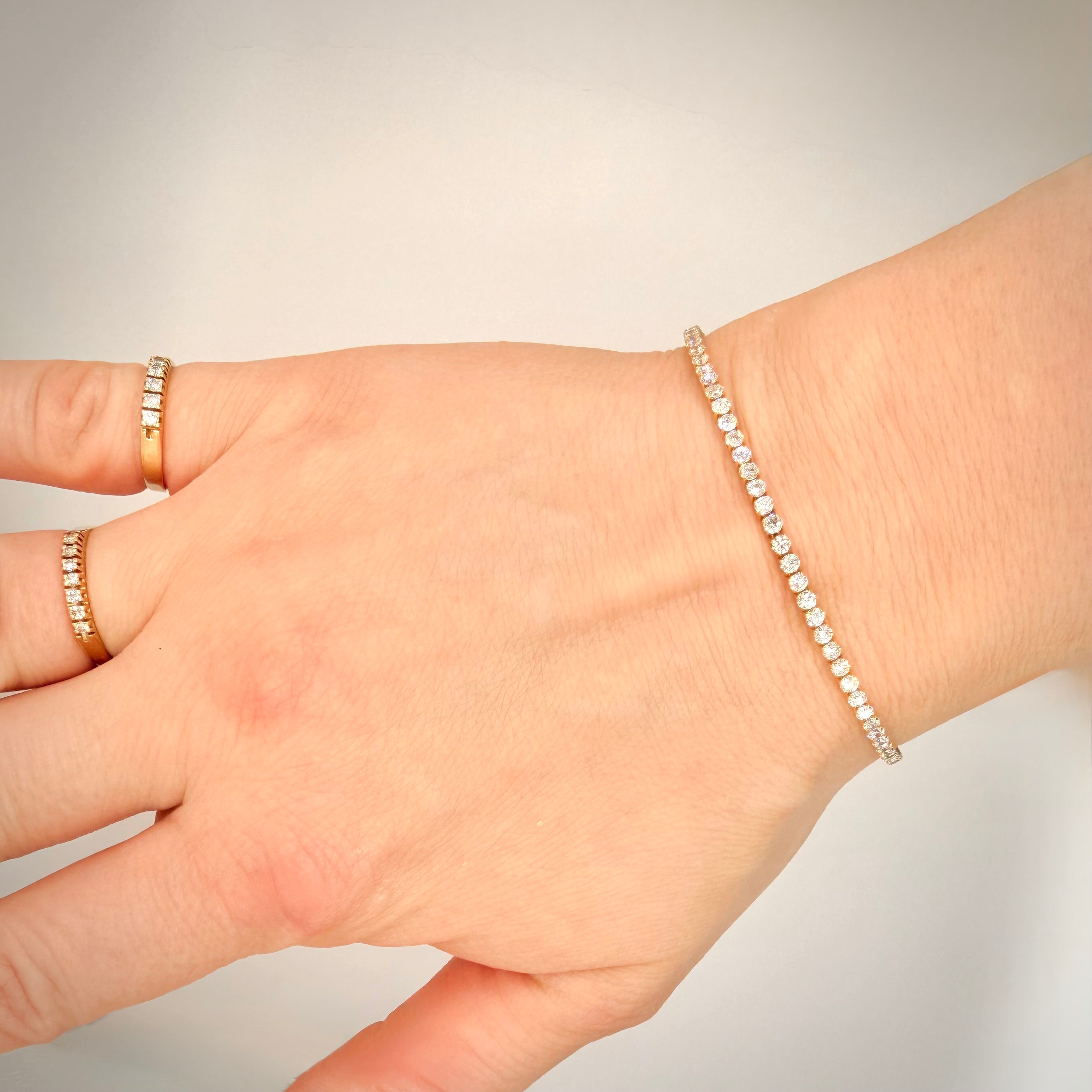 14k timantti tennisrannekoru 3,30 ct – IGI – D–E VVS