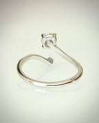 14K Valkokultainen Luonnontimanttisormus 0,76 ct