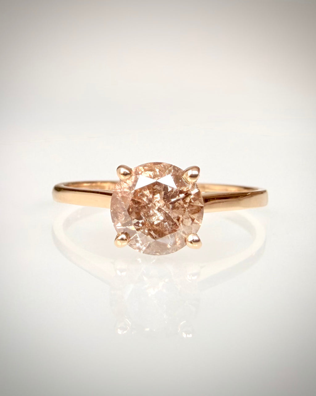 1,05 ct luonnontimanttisormus Fancy Deep Yellow Brown 14K keltakulta
