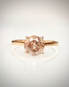 1,05 ct luonnontimanttisormus Fancy Deep Yellow Brown 14K keltakulta
