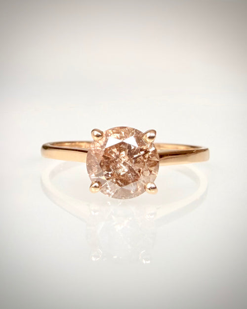 1,05 ct luonnontimanttisormus Fancy Deep Yellow Brown 14K keltakulta