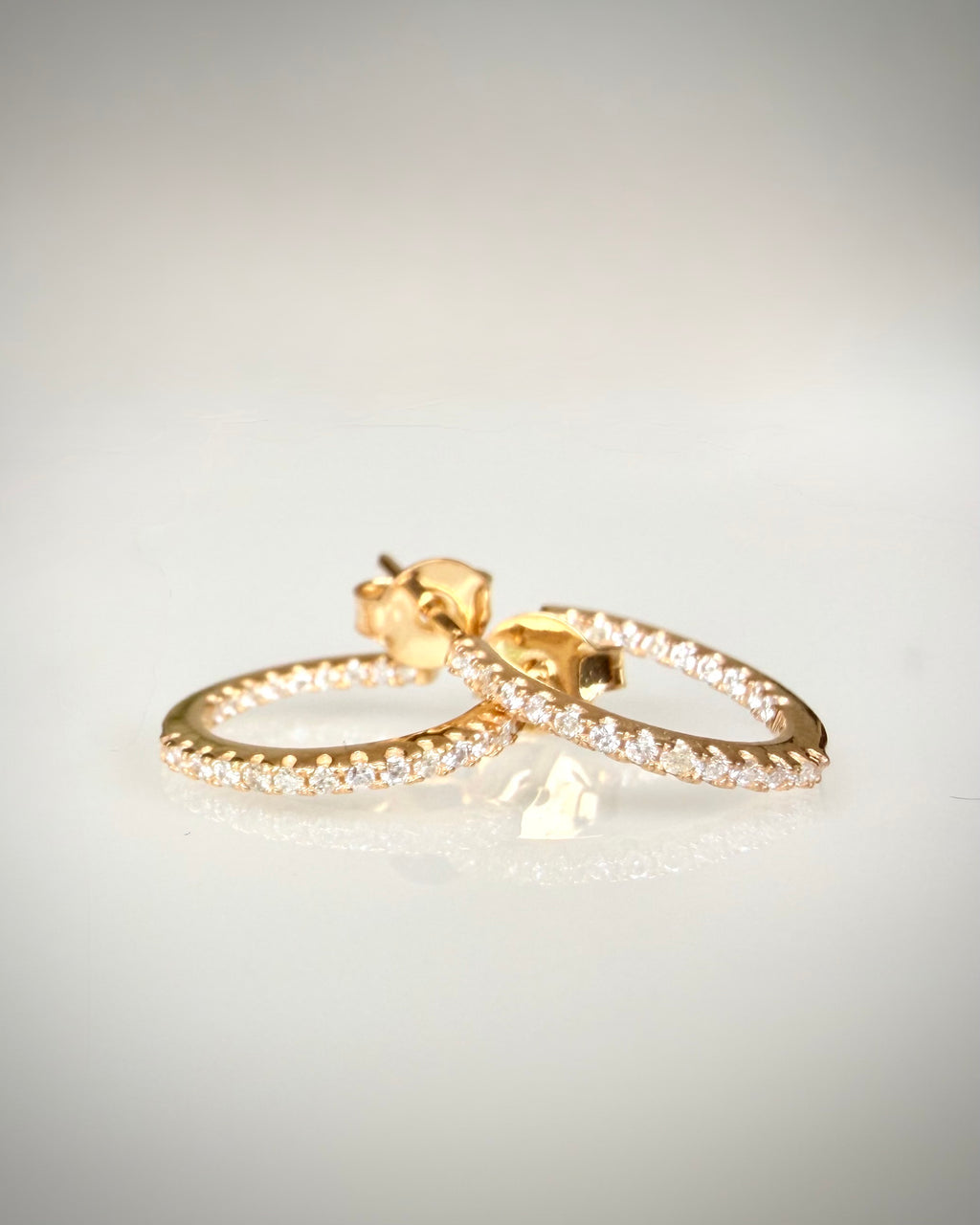 14K kultaiset timanttirengaskorvakorut 0,46 ct