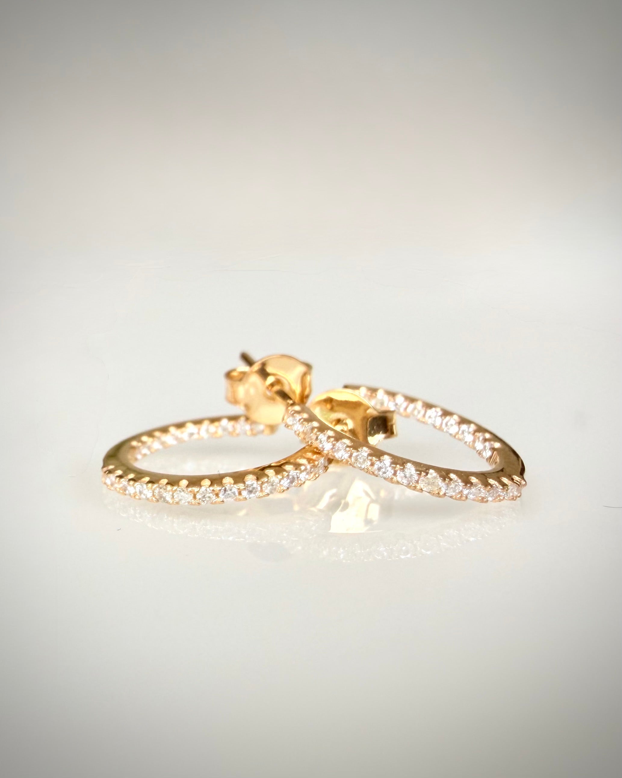 14K kultaiset timanttirengaskorvakorut 0,46 ct