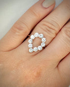 2,08 ct Open Halo -timanttisormus – 14K Valkokulta | HRD Antwerp Jewellery Report
