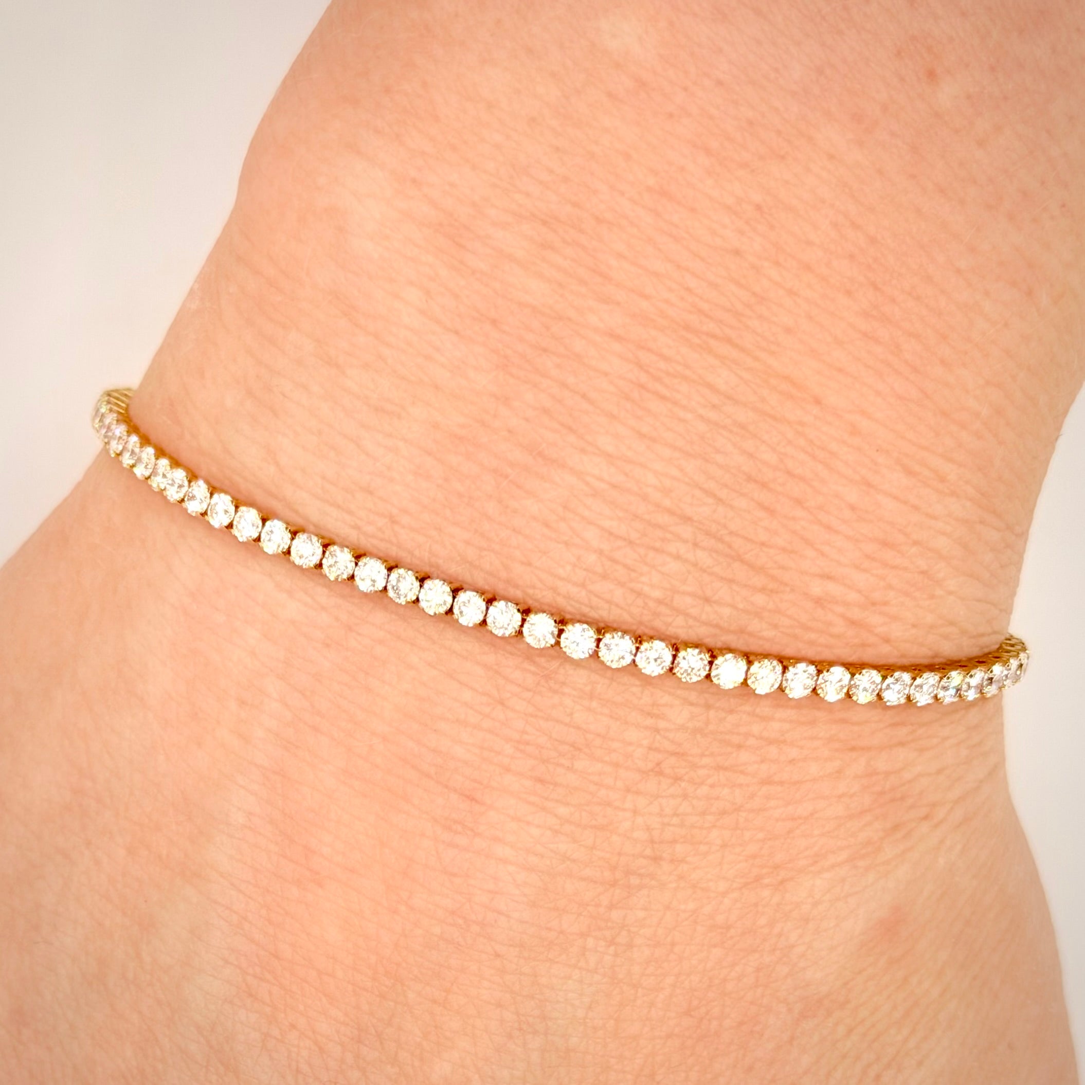 14k timantti tennisrannekoru 3,30 ct – IGI – D–E VVS