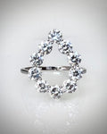 2,08 ct Open Halo -timanttisormus – 14K Valkokulta | HRD Antwerp Jewellery Report