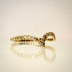 14K Chevron timanttisormus 0,38 ct – Keltakulta