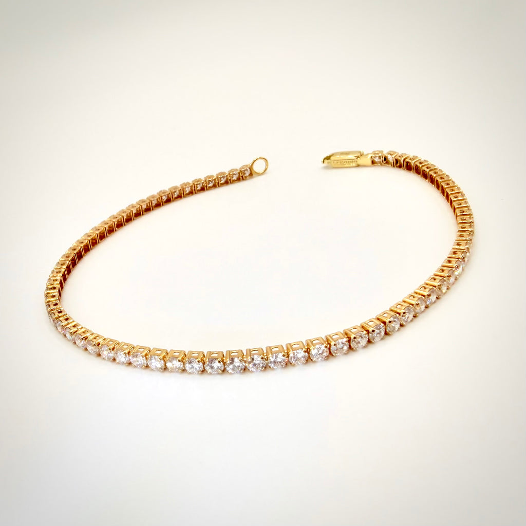 14k timantti tennisrannekoru 3,30 ct – IGI – D–E VVS