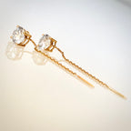 14 kt keltakultaiset threader-timanttikorvakorut 2,41 ct