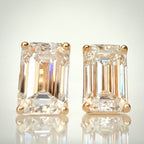 14 kt keltakultaiset smaragdihiotut timanttikorvakorut 2,13 ct – IGI