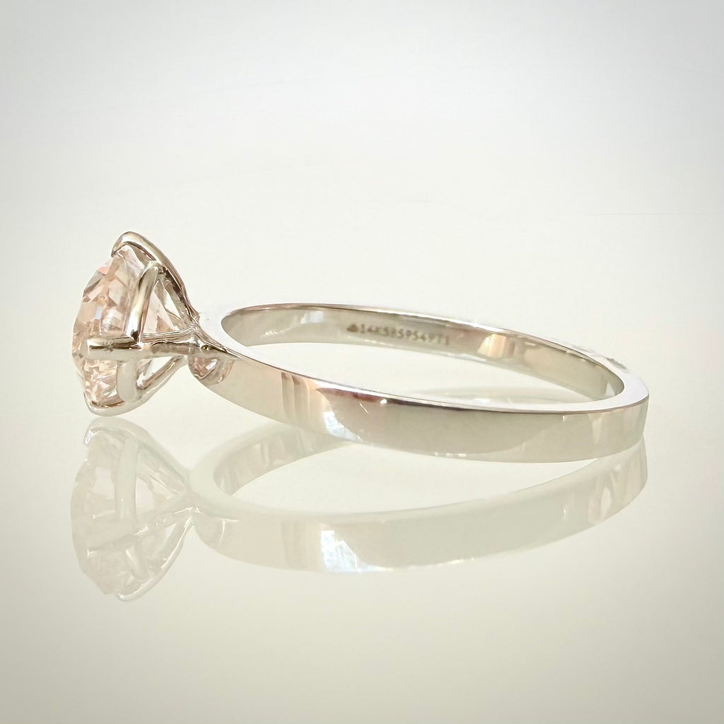 1,50 ct Light Rosé -timanttisormus 14K valkokultaa