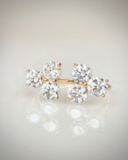 Timanttisormus 2,13 ct:n Luxury Cluster 14k keltakulta