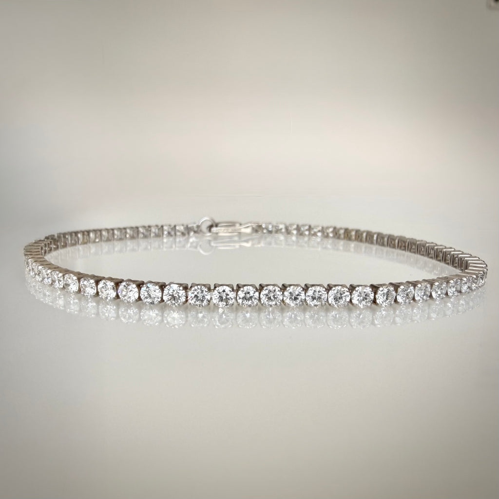 14K valkokultainen tennisrannekoru 3,27 ct