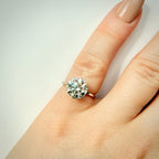 3,09 ct solitaire-timanttisormus – E VS1 Triple Excellent – 18K valkokulta