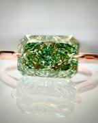 1,19 ct Fancy Vivid Green timanttisormus 14K ruusukulta