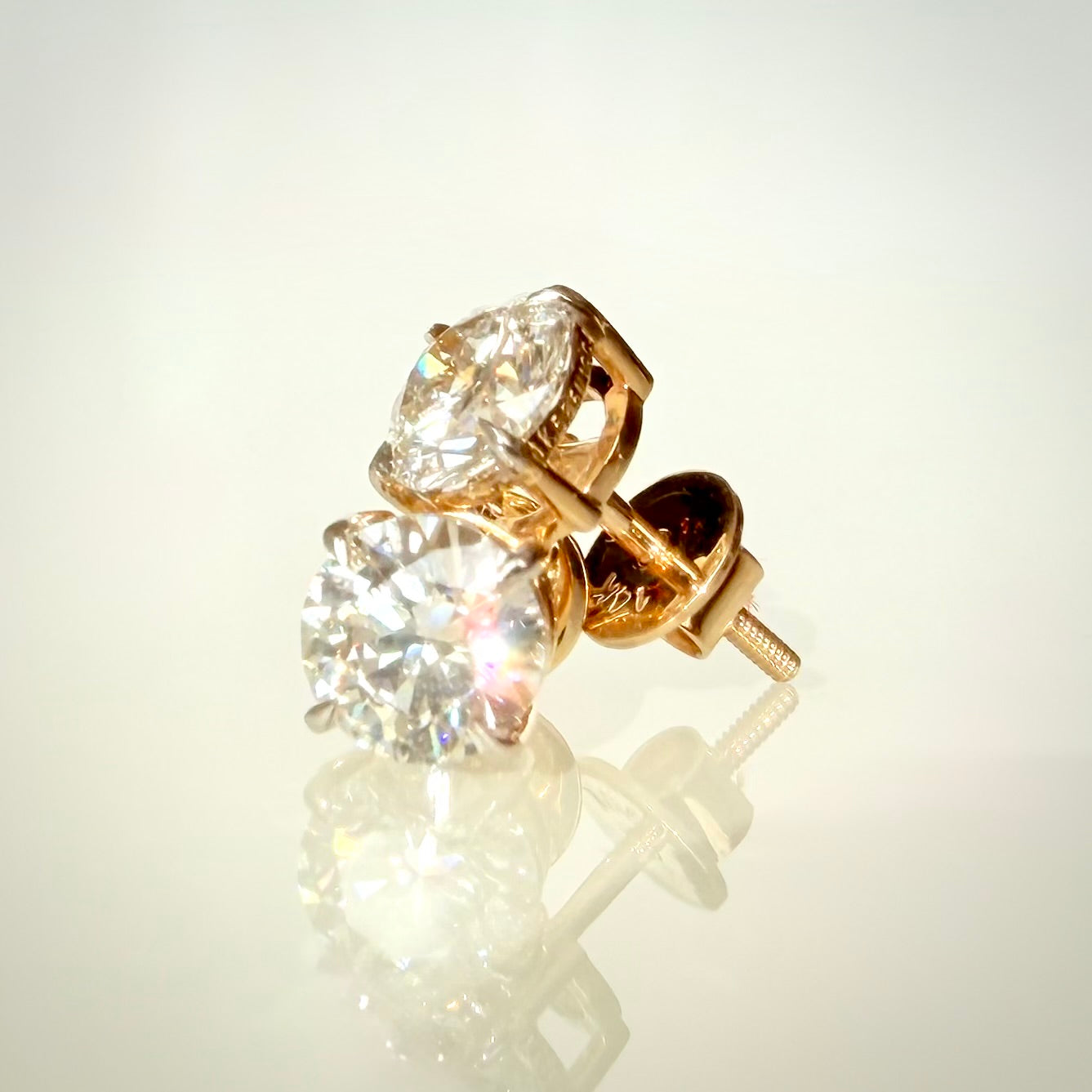 2,00 ct E/VVS2 timanttikorvakorut – 14K keltakulta – IGI