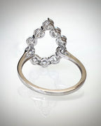2,08 ct Open Halo -timanttisormus – 14K Valkokulta | HRD Antwerp Jewellery Report