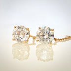 14 kt keltakultaiset threader-timanttikorvakorut 2,41 ct