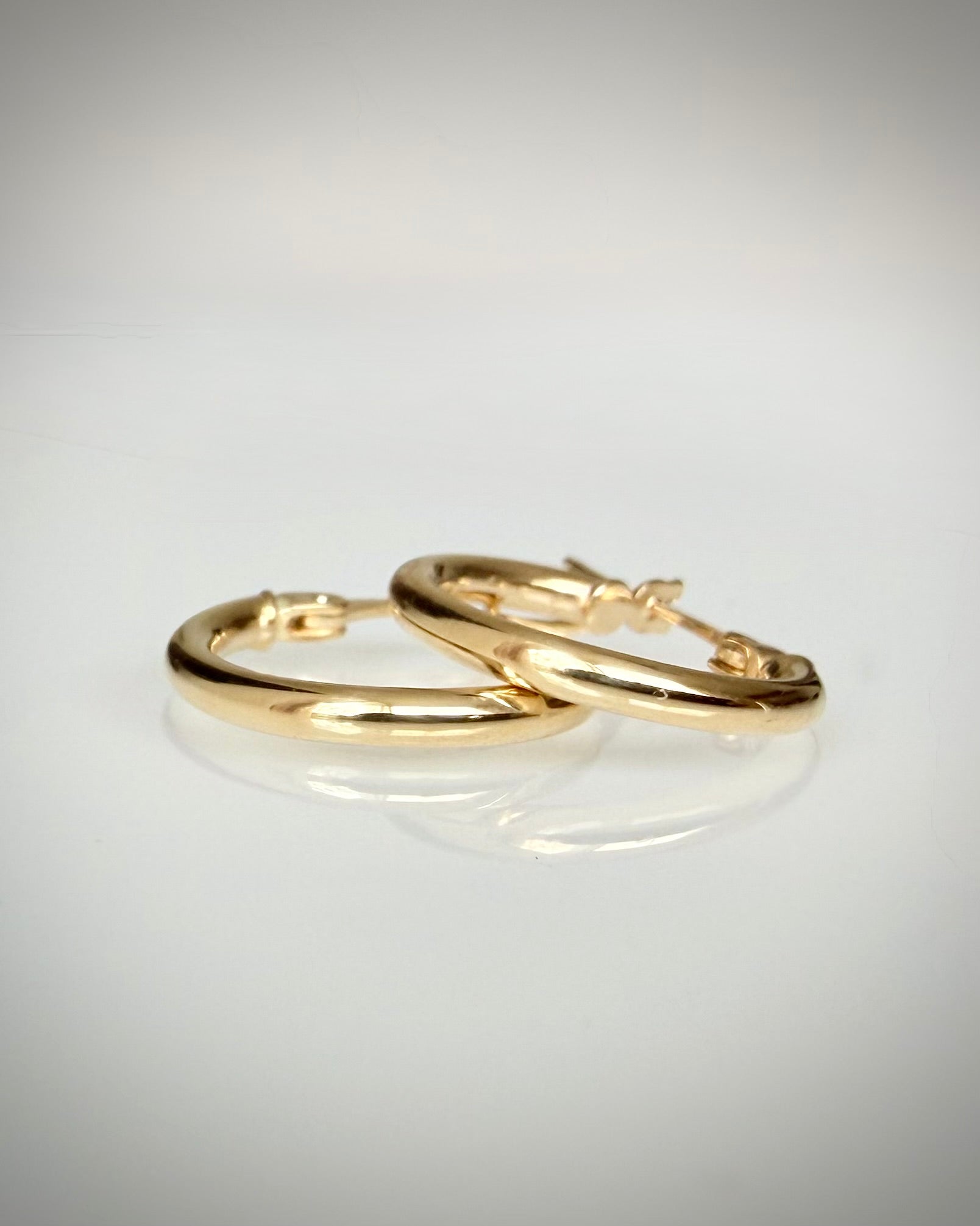 14K kultaiset rengaskorvakorut 13 mm