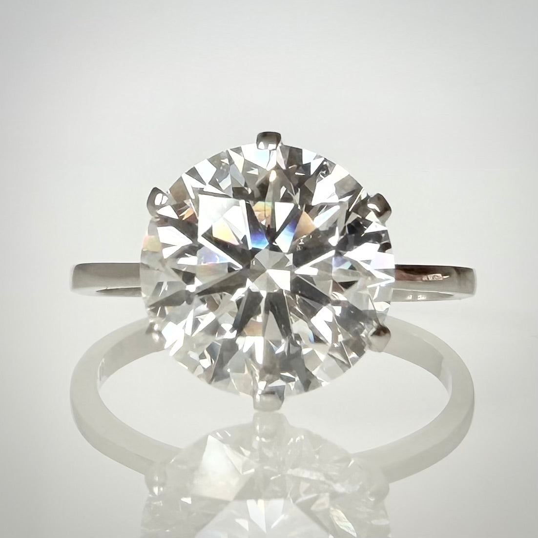 3,09 ct solitaire-timanttisormus – E VS1 Triple Excellent – 18K valkokulta