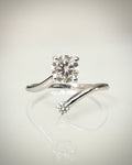 14K Valkokultainen Luonnontimanttisormus 0,76 ct