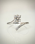 14K Valkokultainen Luonnontimanttisormus 0,76 ct
