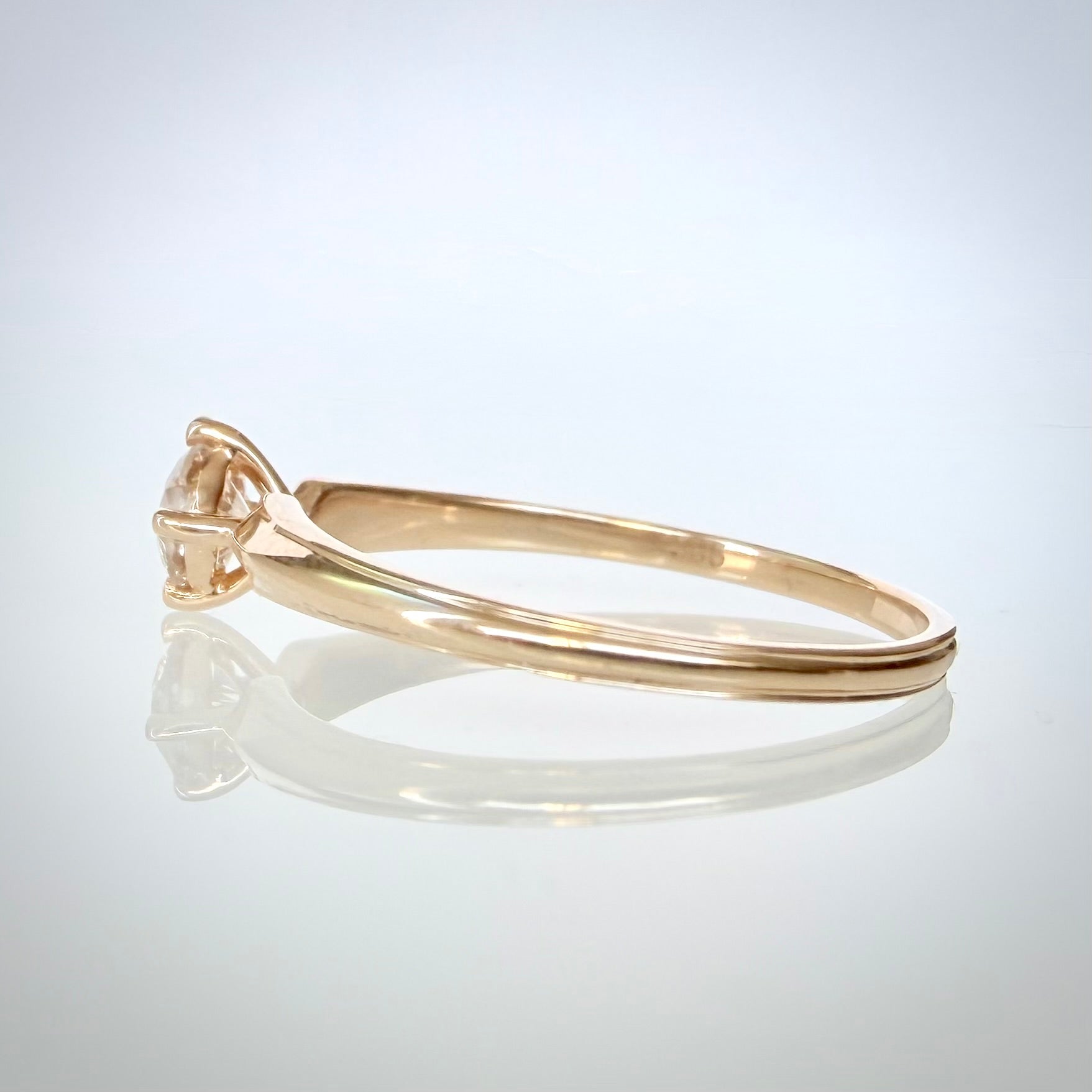 0,30 ct luonnollinen shampanjatimanttisormus – 14K keltakulta – HRD Antwerp