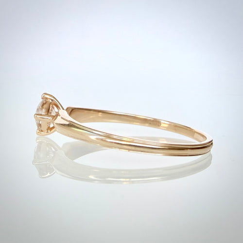 0,30 ct luonnollinen shampanjatimanttisormus – 14K keltakulta – HRD Antwerp