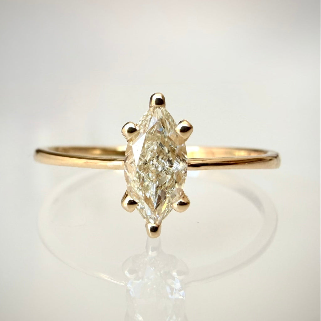 0,60 ct luonnontimanttisormus 14k keltakulta