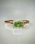 1,19 ct Fancy Vivid Green timanttisormus 14K ruusukulta
