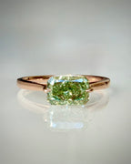 1,19 ct Fancy Vivid Green timanttisormus 14K ruusukulta