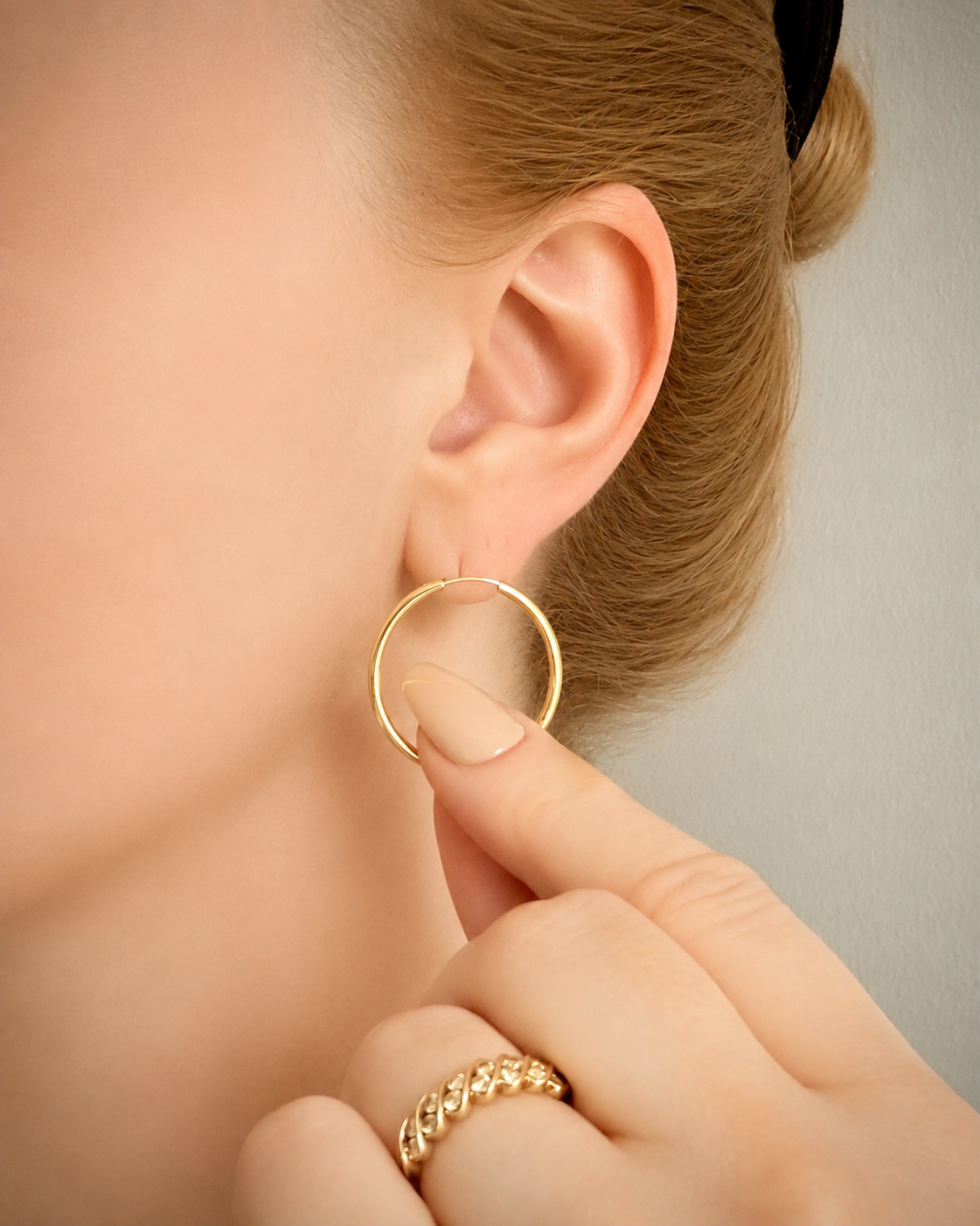 18K Italialaiset Rengaskorvakorut 25 mm