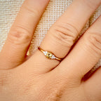 14K Kultasormus 0,16 ct Heliodori & 0,06 ct Luonnontimantit | HRD Antwerp