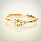 14K Kultasormus 0,16 ct Heliodori & 0,06 ct Luonnontimantit | HRD Antwerp