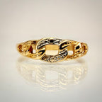 14k kaksivärinen vintage-ketjusormus