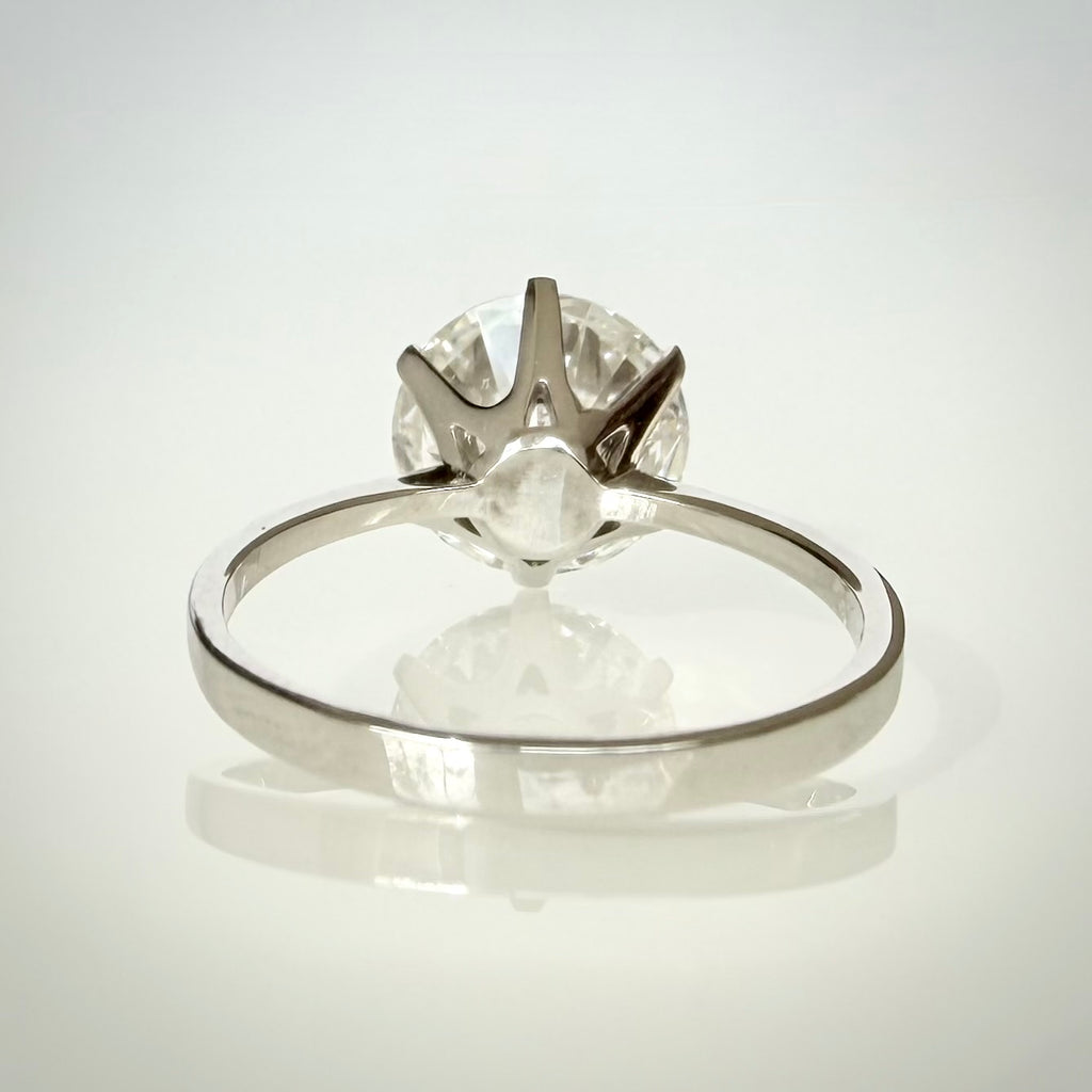 3,09 ct solitaire-timanttisormus – E VS1 Triple Excellent – 18K valkokulta