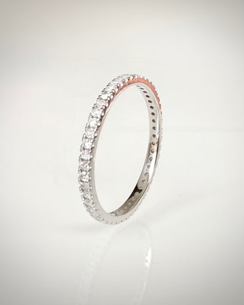 14K Full Eternity timanttisormus 0,38 ct