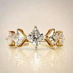2,26 ct Princess Timanttisormus – 14K Keltakulta | HRD Antwerp Jewellery Report