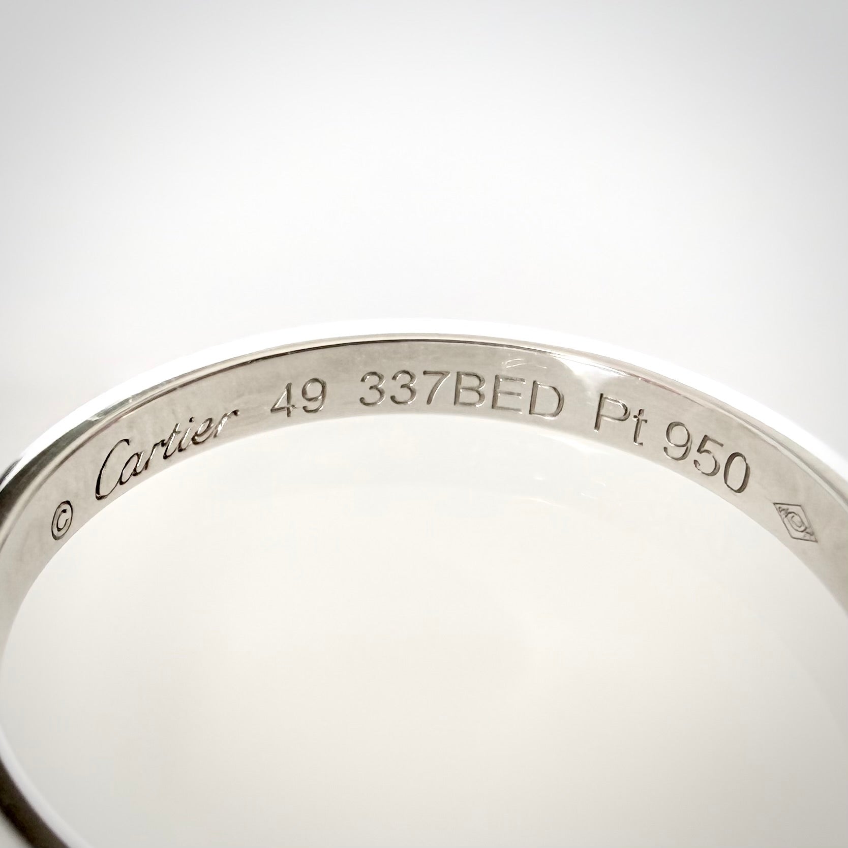 Cartier vintage platinasormus Pt950 – 1,9 mm – sertifikaatti & rasia
