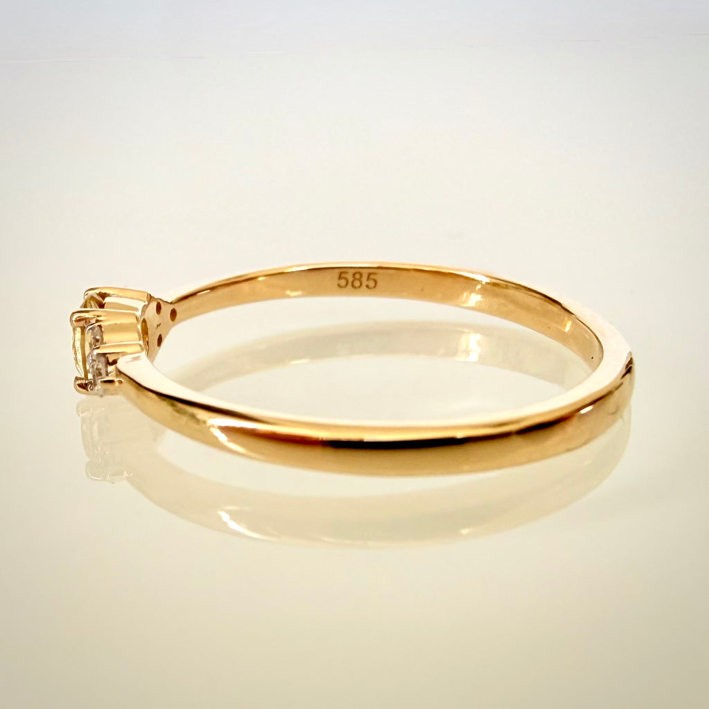14K Kultasormus 0,16 ct Heliodori & 0,06 ct Luonnontimantit | HRD Antwerp