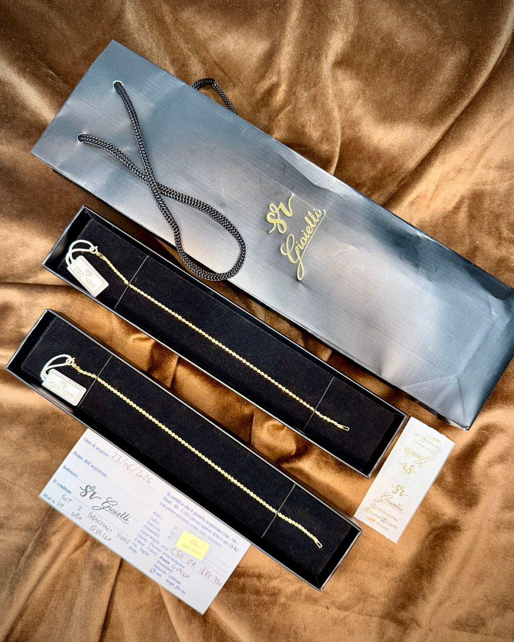 18K kultainen Funette-rannekorusetti 18cm