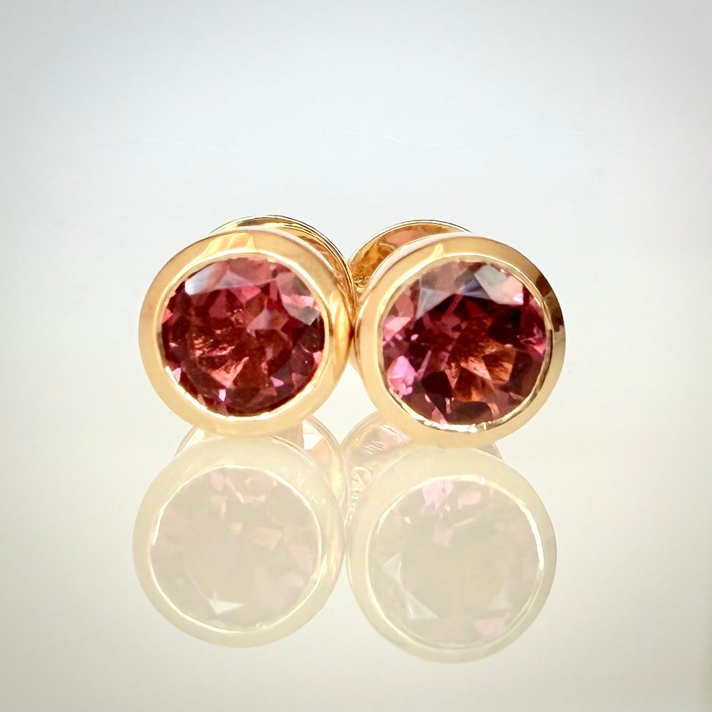 14K keltakultaiset luonnonturmaliinikorvakorut 2,12 ct – Pink Tourmaline – HRD Antwerp