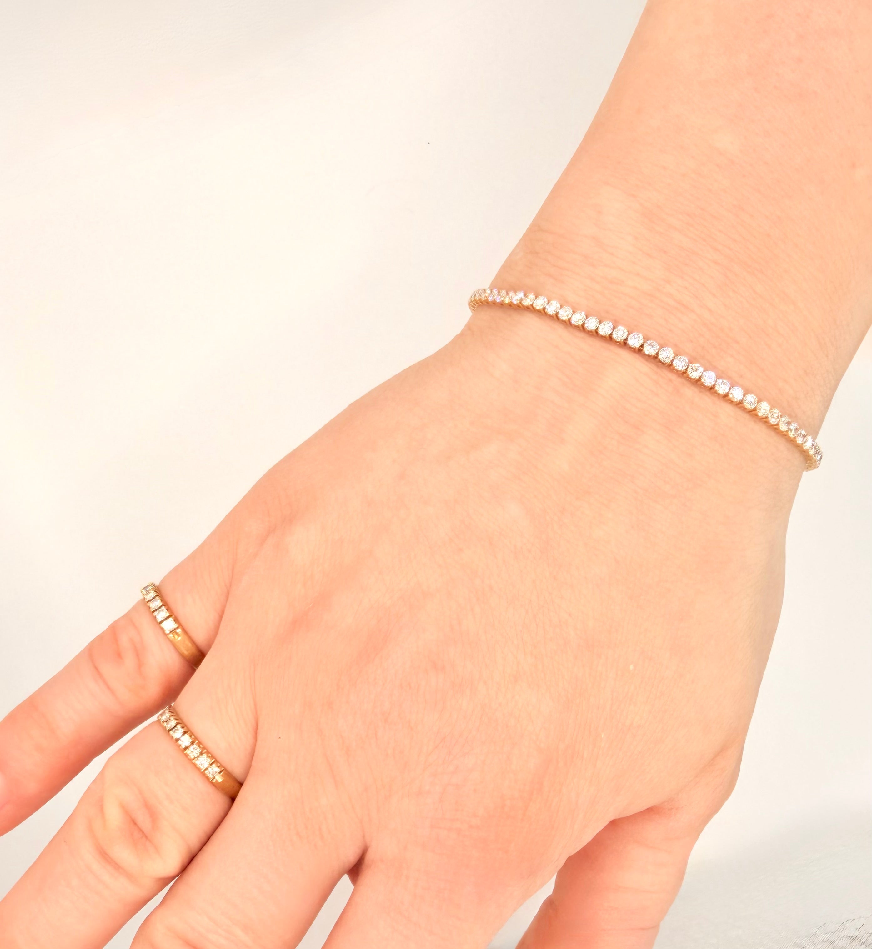 14k timantti tennisrannekoru 3,30 ct – IGI – D–E VVS